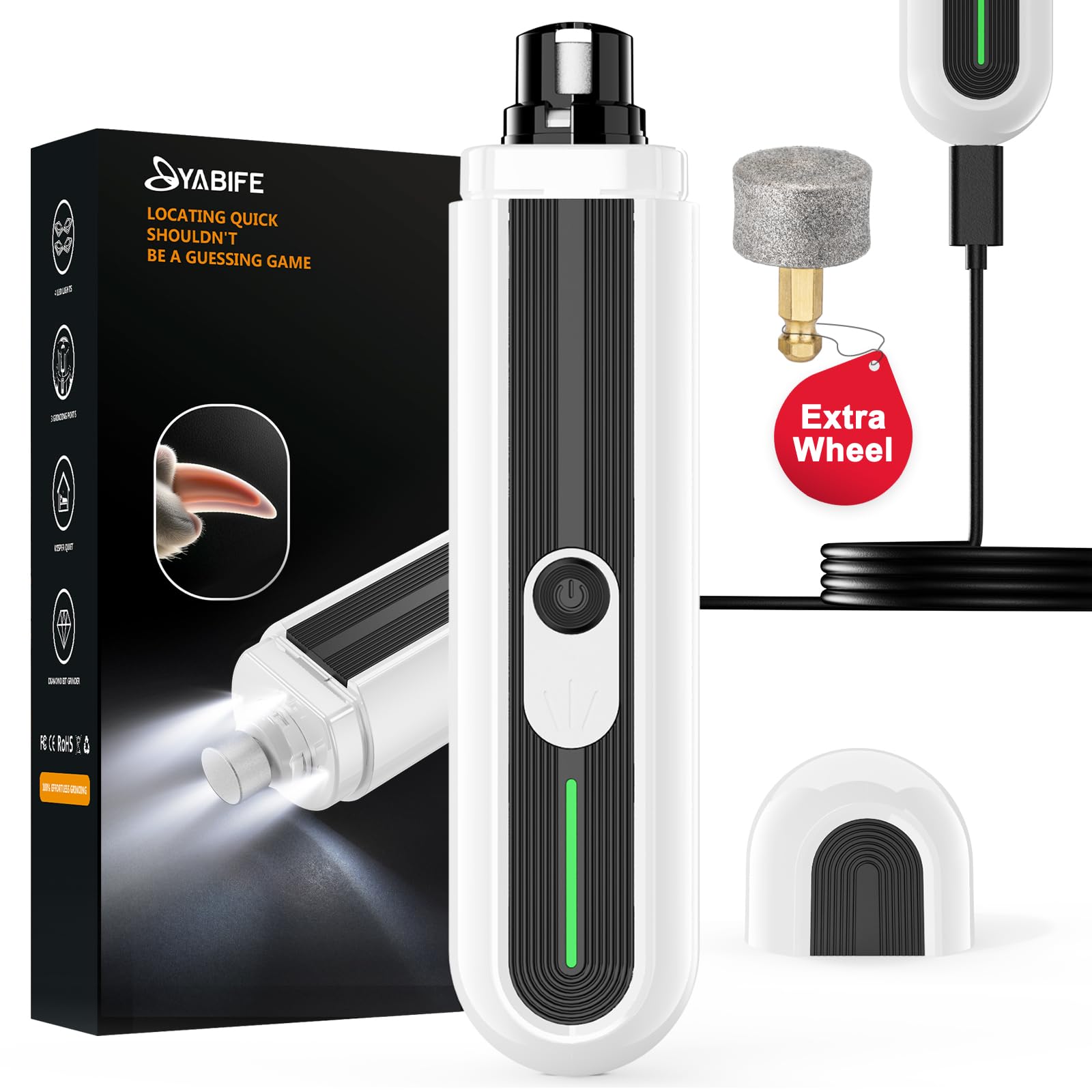 Amazon.com: YABIFE 4-Lights Dog Nail Grinder, Easy Quick Locate